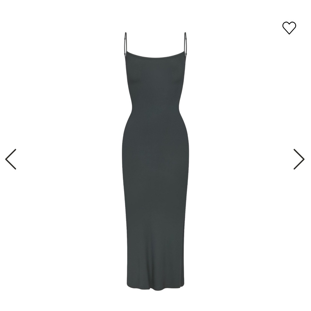 SKIMS PETITE LONG SLIP DRESS in deep sea